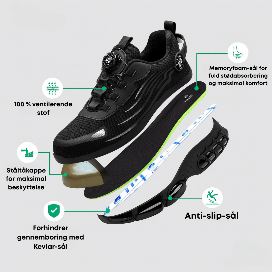 ArmorFlex S3 Air 2.0 – Ultralette sikkerhedssko med stålkappe & drejespænde