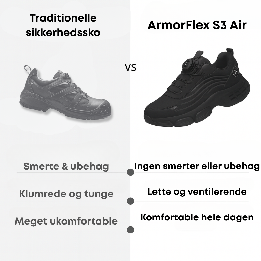 ArmorFlex S3 Air – Ultralette sikkerhedssko med stålkappe & drejespænde